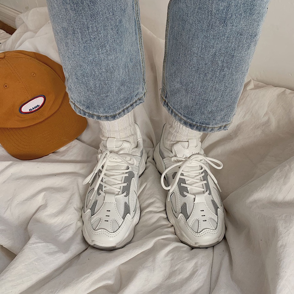 Women-Sneakers-Fashion-Mesh-Chunky-Sneakers-Casual-Shoes-Autumn-Reflective-Comfortable-Thick-Sole-White-Dad-Flats-1