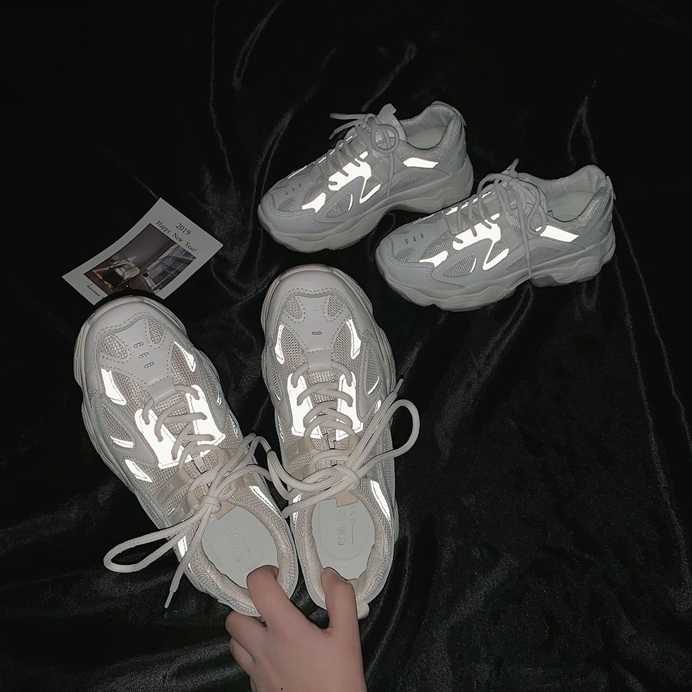 Women-Sneakers-Fashion-Mesh-Chunky-Sneakers-Casual-Shoes-Autumn-Reflective-Comfortable-Thick-Sole-White-Dad-Flats-3